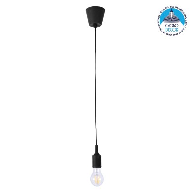GLOBOSTAR® CABLITO 61562 Μοντέρνο Κρεμαστό Φωτιστικό Οροφής με Ντουί 1 x E27 AC 220-240V IP20 - Μαύρο - Μ4 x Π4 x Υ110cm